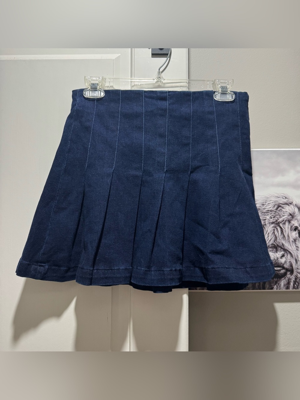 Paris Hilton mini denim skirt